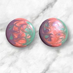 80s Swirl Enamel Earrings